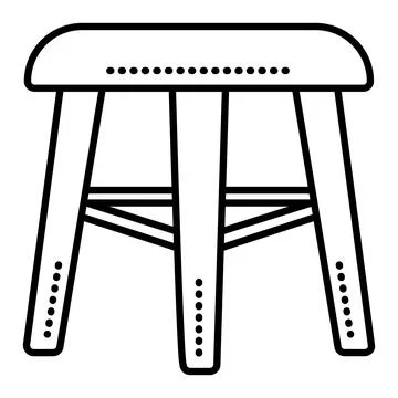 Black line backless stool Stock Illustration