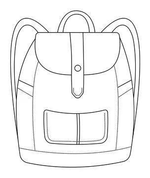 Black line backpack for school and travel Stock Illustration