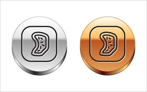 Black line Bacteria icon isolated on white background. Bacteria and germs Stock Illustration