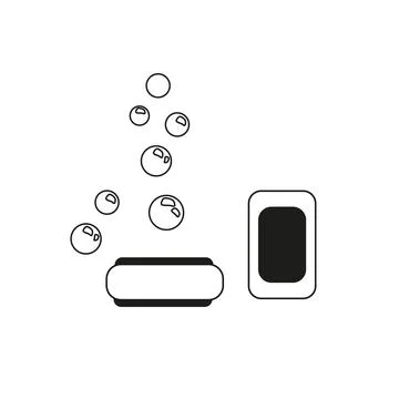 Black line Bar of soap icon isolated on white background. Stock Illustration