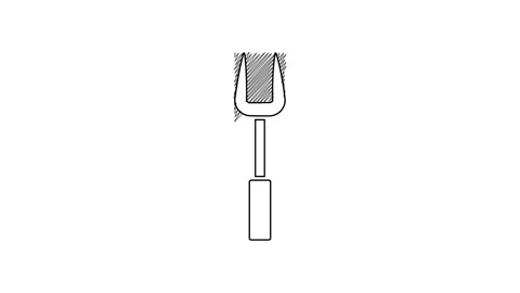 Black line Barbecue fork icon isolated on white background. BBQ fork sign Stock Footage 201527188