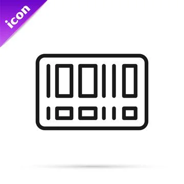 Black line Barcode icon isolated on white background. Vector Stock Illustration