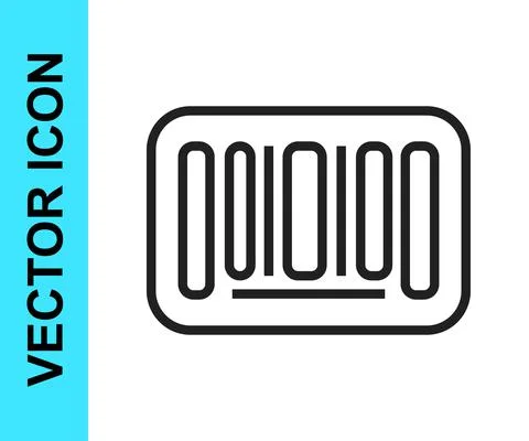 Black line Barcode icon isolated on white background. Vector 스톡 일러스트