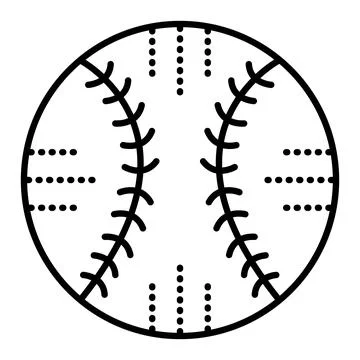 Black line baseball ball Stock Illustration