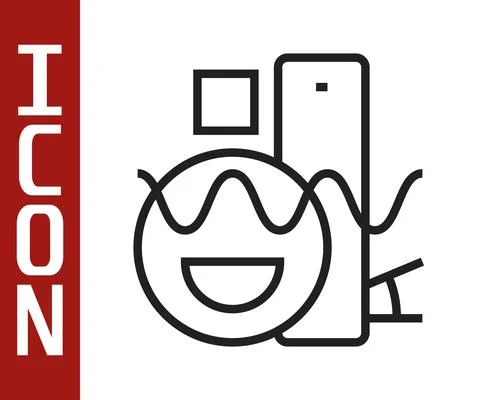 Black line Basic geometric shapes icon isolated on white background. Vector Illustrazione stock