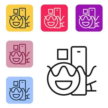 Black line Basic geometric shapes icon isolated on white background. Set icons Stockillustratie