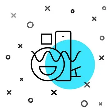 Black line Basic geometric shapes icon isolated on white background. Random.. Stockillustratie