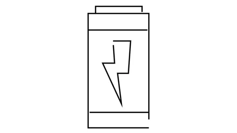 Black line battery white Stock Footage 270913804