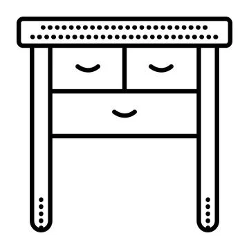 Black line bedside table Stock Illustration