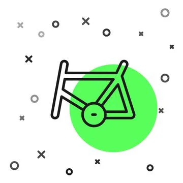 Black line Bicycle frame icon isolated on white background. Vector 스톡 일러스트