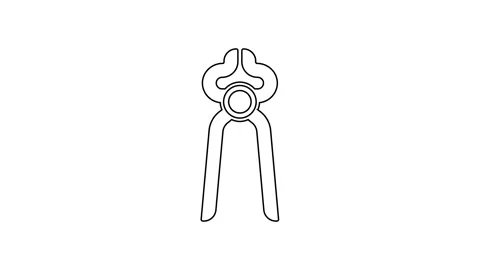 Black line Blacksmith pliers tool icon isolated on white background. 4K Video Stock Footage 167514635