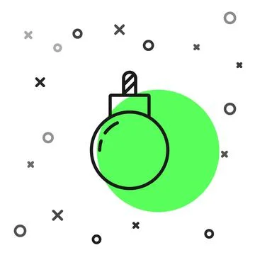 Black line Bomb ready to explode icon isolated on white background. Vector Stock Illustration