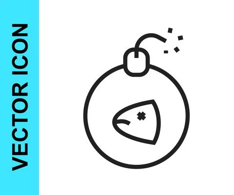 Black line Bomb ready to explode icon isolated on white background. Vector イラスト素材