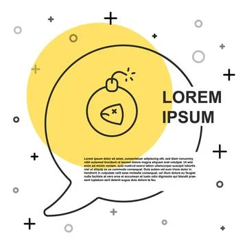 Black line Bomb ready to explode icon isolated on white background. Random Stock Illustration