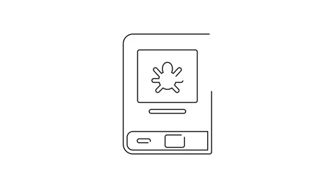 Black line Book about insect icon isolated on white background. 4K Video motion Stock Footage 139034371