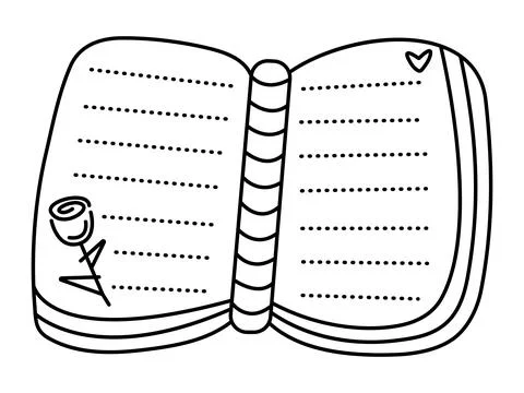 Black line book, notepad Illustrazione stock