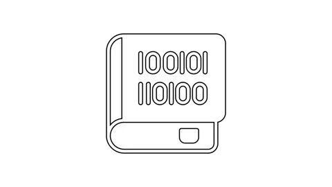 Black line Books about programming icon isolated on white background Stock Footage 167506734