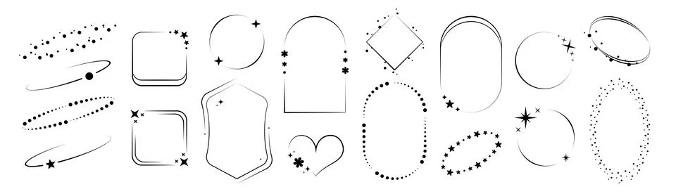 Black line border frames Stock Illustration