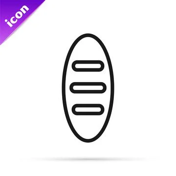 Black line Bread loaf icon isolated on white background. Vector 스톡 일러스트