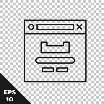 Black line Browser window icon isolated on transparent background. Vector イラスト素材