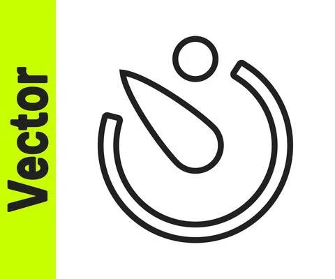 Black line Camera timer icon isolated on white background. Photo exposure Illustrazione stock