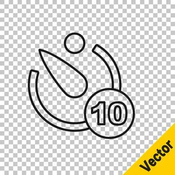 Black line Camera timer icon isolated on transparent background. Photo exposure 库存插图