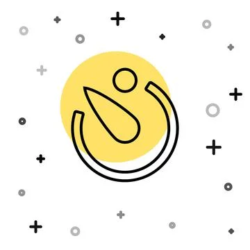 Black line Camera timer icon isolated on white background. Photo exposure Stockillustratie