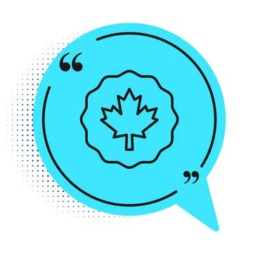 Black line Canadian maple leaf icon isolated on white background. Canada symbol Stock Illustration