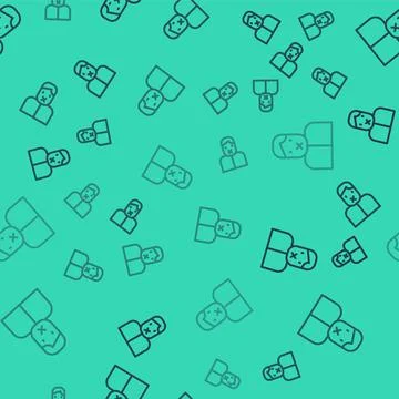 Black line Censor and freedom of speech concept icon isolated seamless pattern Ilustración de archivo