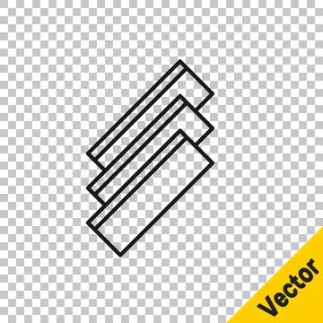Black line Cigarette rolling papers pack icon isolated on transparent background Stock Illustration