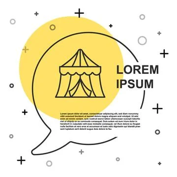 Black line Circus tent icon isolated on white background. Carnival camping .. Stockillustratie