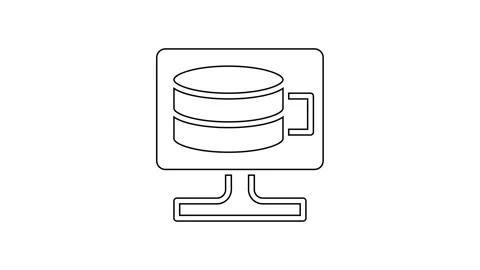 Black line Cloud database icon isolated on white background. Cloud computing Stock Footage 167506515