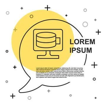 Black line Cloud database icon isolated on white background. Cloud computing Stock Illustration