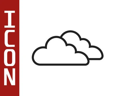 Black line Cloud icon isolated on white background. Vector イラスト素材