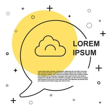 Black line Cloud icon isolated on white background. Random dynamic shapes イラスト素材