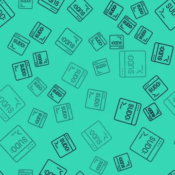 Black line Code terminal icon isolated seamless pattern on green background 스톡 일러스트