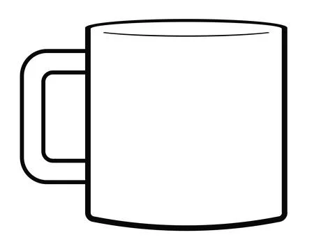 Black line Coffee cup flat icon isolated on white background. Tea cup. Hot .. Stock Illustration