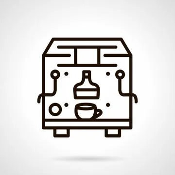 Black line coffee machine vector icon Stockillustratie