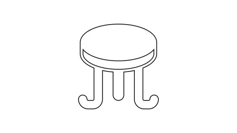 Black line Coffee table icon isolated on white background. Street cafe. 4K Video Stock Footage 167503097