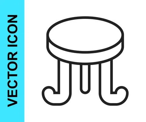 Black line Coffee table icon isolated on white background. Street cafe. Vector Stock Illustration