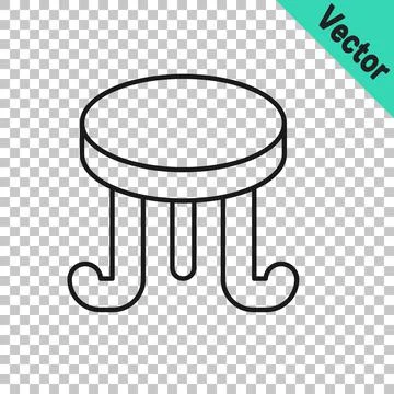 Black line Coffee table icon isolated on transparent background. Street cafe. Illustrazione stock
