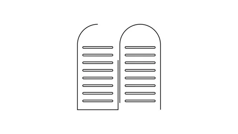 Black line The commandments icon isolated on white background. Gods law concept Video stock 145385533