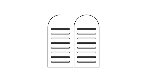Black line The commandments icon isolated on white background. Gods law concept Video stock 160287884