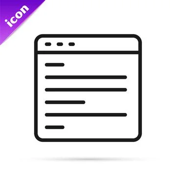 Black line Computer api interface icon isolated on white background. Application Stockillustratie