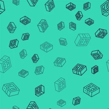 Black line Computer icon isolated seamless pattern on green background. PC Stock Illustration