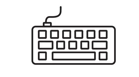 Black Line Computer Keyboard Icon Stock Illustration