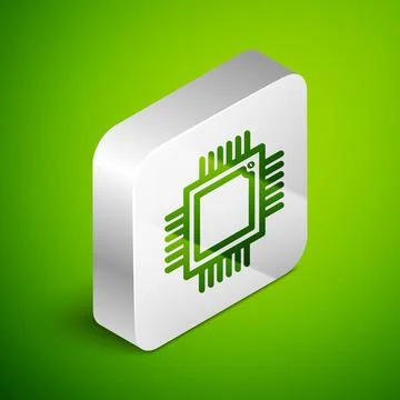 Black line Computer processor with microcircuits CPU icon isolated on white イラスト素材