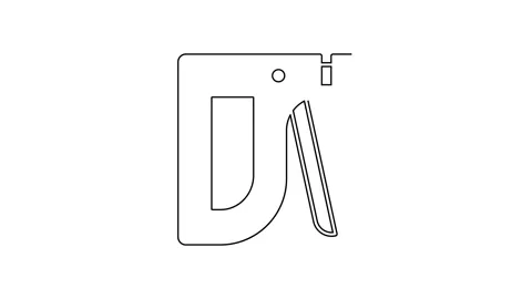 Black line Construction stapler icon isolated on white background. Working tool Stock Footage 160292443