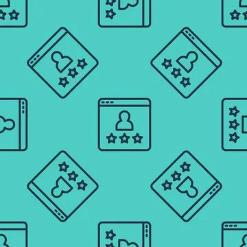 Black line Consumer or customer product rating icon isolated seamless pattern on Stock Illustration