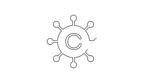 Black line Copywriting network icon isolated on white background. Content Stock Footage 160220855